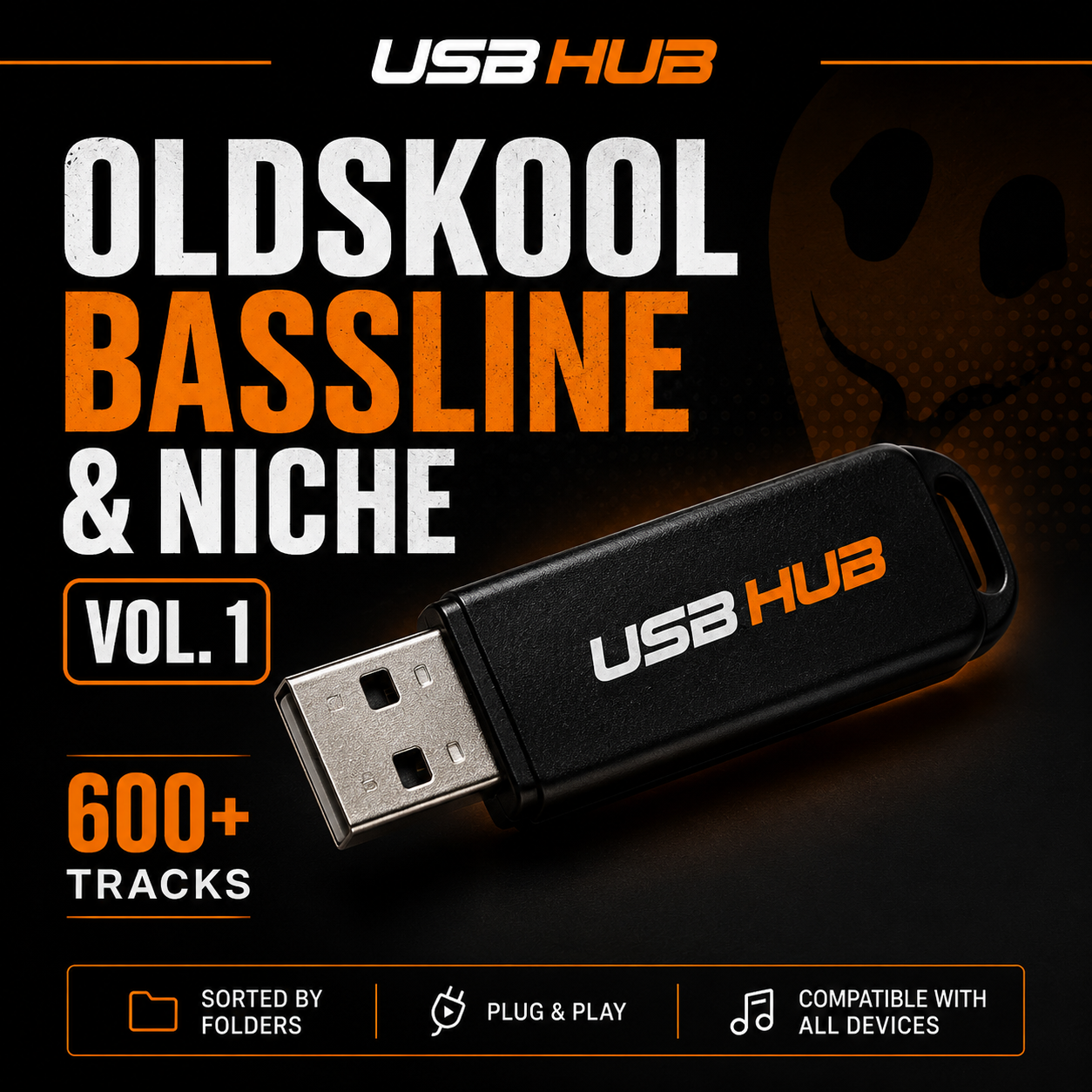 OLDSKOOL BASSLINE / NICHE LOADED USB "VOL 1" OVER 600 INDIVIDUAL TRACKS SORTED BY FOLDER'S